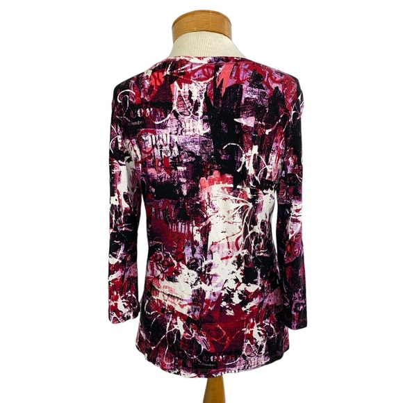 Bianca Sz 8 Abstract Print 3/4 Sleeve Top - Picture 4 of 5